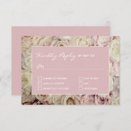 Hintergrund der Rose der französisch-rosa RSVP-Kar RSVP Karte