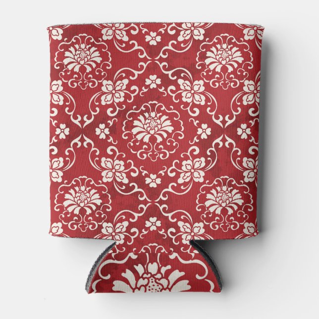 Hintergrund der roten chinesischen Spiralspirale. Dosenkühler (Vorderseite)