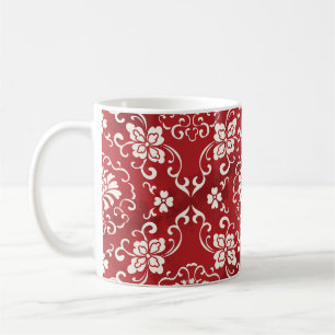 Hintergrund der roten chinesischen Spiralspirale. Kaffeetasse