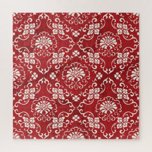 Hintergrund der roten chinesischen Spiralspirale. Puzzle