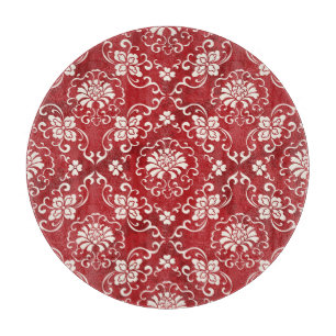 Hintergrund der roten chinesischen Spiralspirale. Schneidebrett