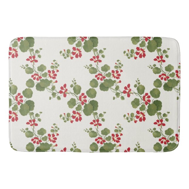 Hintergrund der Roten Nasturtiumcreme Badematte (Vorderseite)