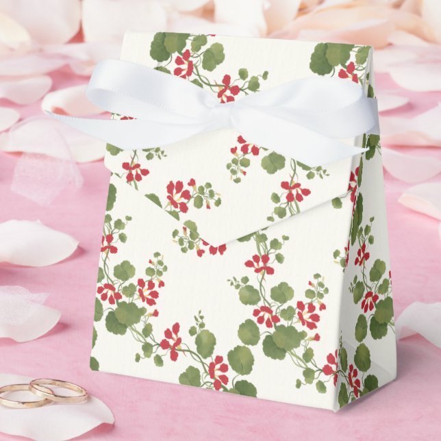 Hintergrund der Roten Nasturtiumcreme Geschenkschachtel (Hochzeit)