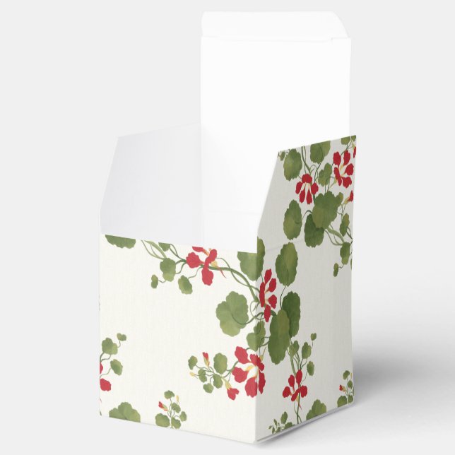 Hintergrund der Roten Nasturtiumcreme Geschenkschachtel (Geöffnet)