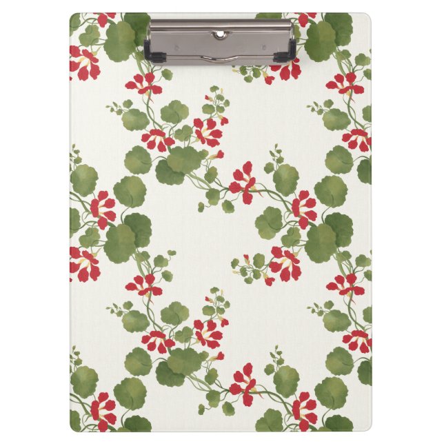 Hintergrund der Roten Nasturtiumcreme Klemmbrett (Vorderseite)