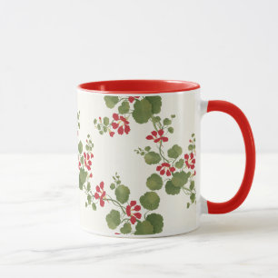 Hintergrund der Roten Nasturtiumcreme Tasse