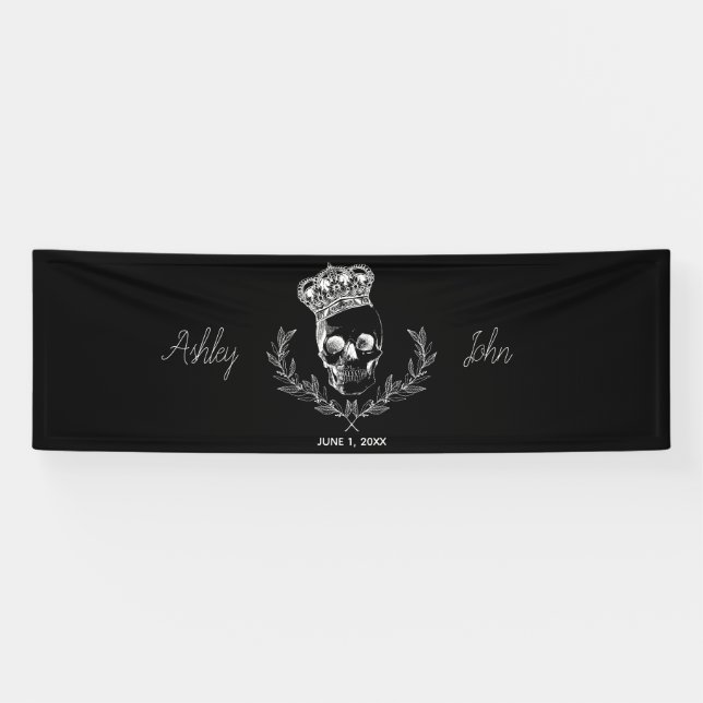 Hintergrund der Royal Skull Hochzeit Banner (Horizontal)
