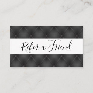 Hintergrund der Schwarzen Upholsterie Empfehlungskarte