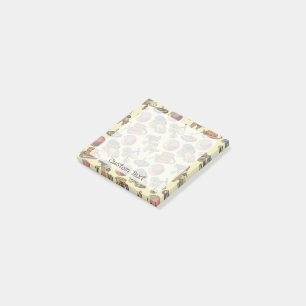 Hintergrund der Spielzeugsymbole Post-it Klebezettel