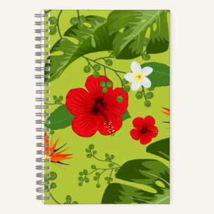 Hintergrund der tropischen Blume 6 Notizbuch