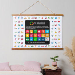 Hintergrund der Veranstaltung SDG Mauer Kunst für Wandteppich Mit Holzrahmen