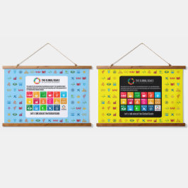 Hintergrund der Veranstaltung SDG Mauer Kunst für Wandteppich Mit Holzrahmen