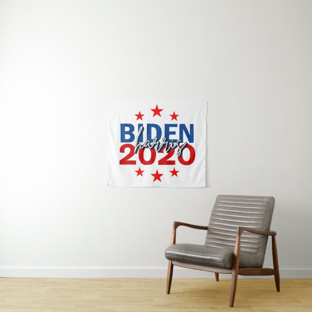 Hintergrund der Wahlkampagne Biden Harris 2020 Wandteppich (Beispiel (Horizontal))