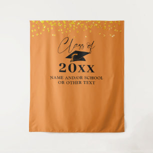 Hintergrund des Abschlusses Orange Black Class Wandteppich