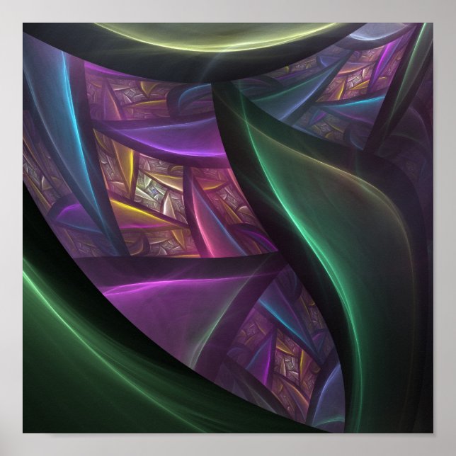 Hintergrund des abstrakten Fraktals Poster (Vorne)