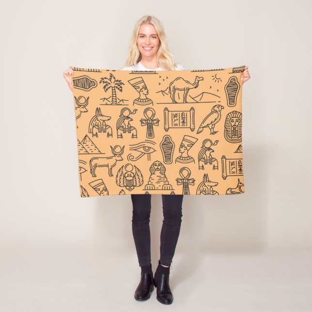 Hintergrund des ägyptischen Hieroglyphischen Symbo Fleecedecke (Beispiel)
