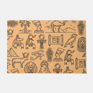 Hintergrund des ägyptischen Hieroglyphischen Symbo Fußmatte