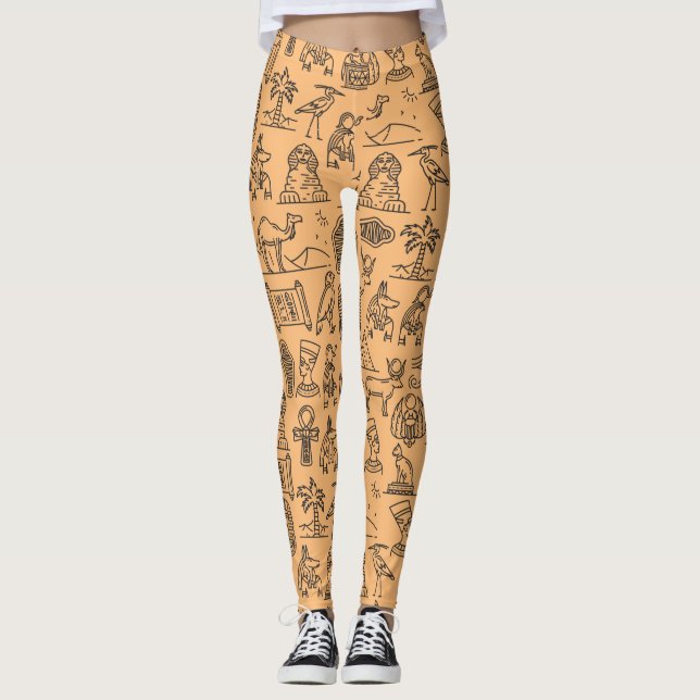 Hintergrund des ägyptischen Hieroglyphischen Symbo Leggings (Vorderseite)