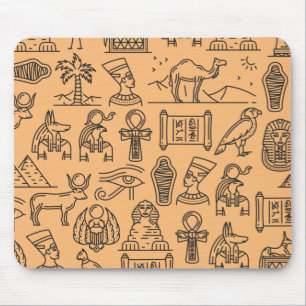 Hintergrund des ägyptischen Hieroglyphischen Symbo Mousepad