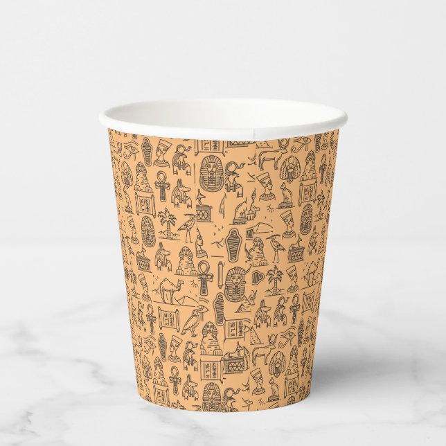 Hintergrund des ägyptischen Hieroglyphischen Symbo Pappbecher (Rechts)