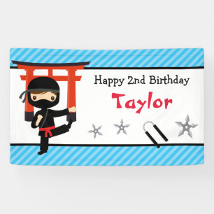Hintergrund des Banners von Ninja Warrior Birthday Banner