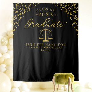 Hintergrund des Black Gold Abschluss Graduate Law  Wandteppich