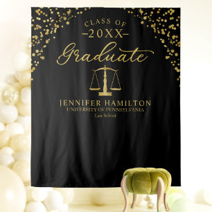 Hintergrund des Black Gold Abschluss Graduate Law Wandteppich