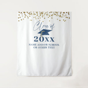 Hintergrund des blauen Klassenjahrs des Abschlusse Wandteppich