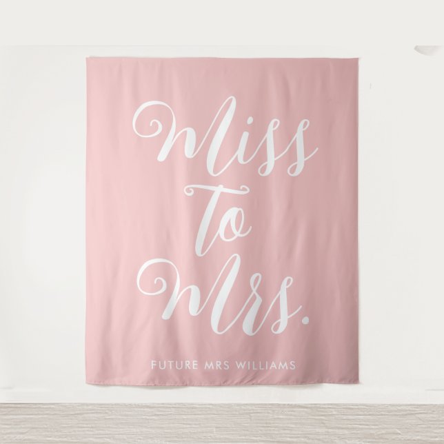 Hintergrund des boho rosa Brautparty Wandteppich (Vorderseite)
