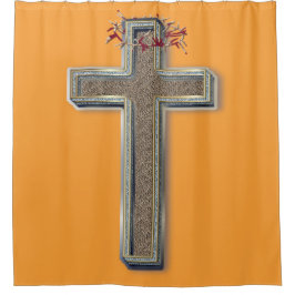 Hintergrund des Duschvorhangs Orange Duschvorhang