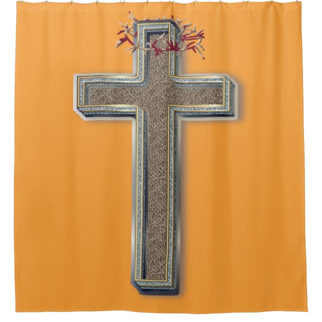 Hintergrund des Duschvorhangs Orange Duschvorhang (Vorderseite)