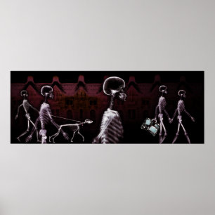 Hintergrund des Fischfangs - Ray Skelettstadt Poster