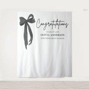 Hintergrund des Fotos "Black Bow Abschluss Congrat Wandteppich