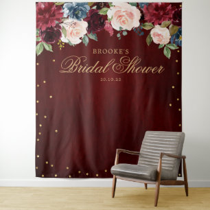 Hintergrund des Fotos des Burgund Blush Bloral Bra Wandteppich
