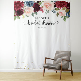 Hintergrund des Fotos des Burgund Blush Bloral Bra Wandteppich