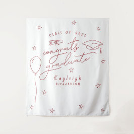 Hintergrund des Fotos für den Retro-Abschluss in R Wandteppich