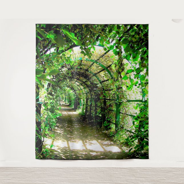 Hintergrund des Fotos "Greenery Archway" Wandteppich (Vorderseite)
