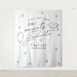 Hintergrund des Fotos mit Schwarz-weißem Abschluss Wandteppich