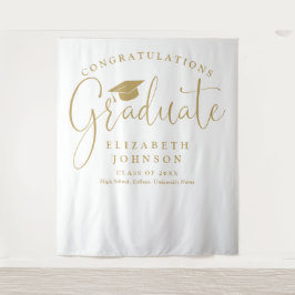 Hintergrund des Fotos moderner Gold Script Graduat Wandteppich