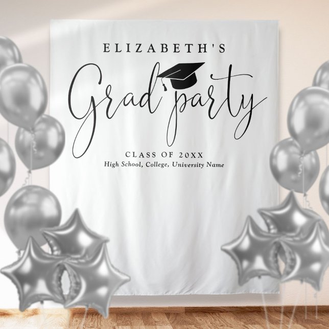 Hintergrund des Fotos moderner Graduierungspartei Wandteppich (Modern Graduation Party Photo Backdrop)