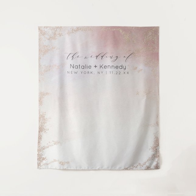 Hintergrund des Fotos "Ombre Blush Pink Mattiert F Wandteppich (Vorderseite)