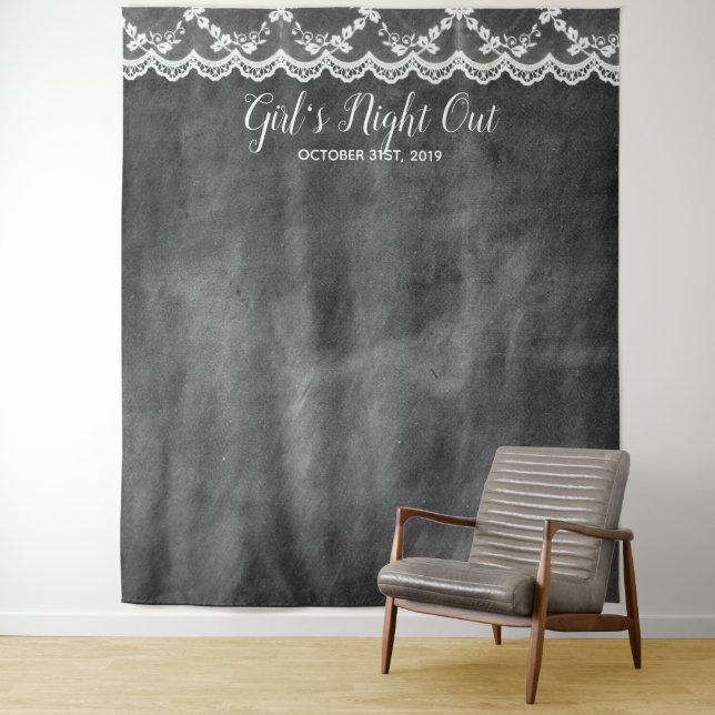 Hintergrund des Girl's Night Out Chalkboard Foto B Wandteppich (Beispiel)