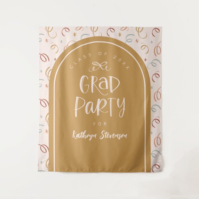 Hintergrund des handgezogenen Whimsical Confetti G Wandteppich (Vorderseite)