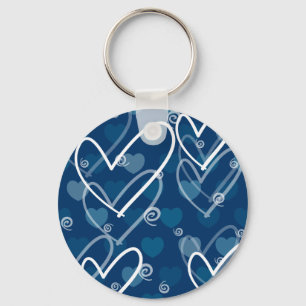 Hintergrund des Herzens in Blau, Schlüsselanhänger