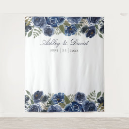 Hintergrund des Hochzeitskabinetts für Navy Blue F Wandteppich