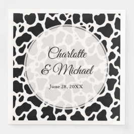 Hintergrund des Kuhmusters Serviette