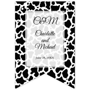 Hintergrund des Kuhmusters Wimpelkette