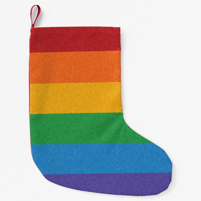 Hintergrund des LGBTQ-Regenbogenfarbenen Flaggenfe Kleiner Weihnachtsstrumpf (Vorderseite)