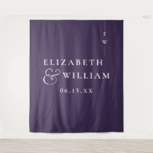 Hintergrund des lila Minimalistischen Monogram Wed