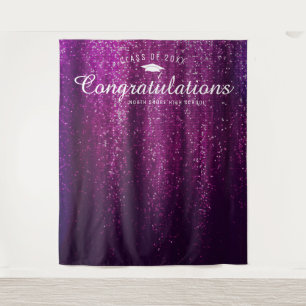 Hintergrund des lila Sparkle-Abschluss-Fotos Wandteppich